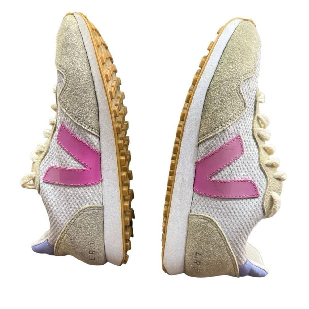 Veja SDU - Women's white/Hot Pink Sneakers J Mesh - Sz 6 Casual - Picture 7 of 9